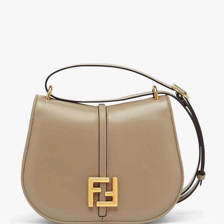 Cheap HOT Fendi In C'mon Leather Bag Grey Medium Calf 0803